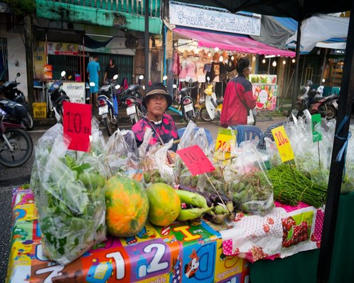 fresh produce at a local Thai market